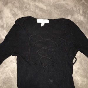 Long sleeve lace down shirt